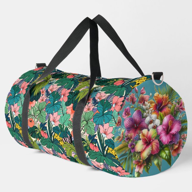 Bolso De Deporte Grande Floral botánica tropical (Esquina izquierda)