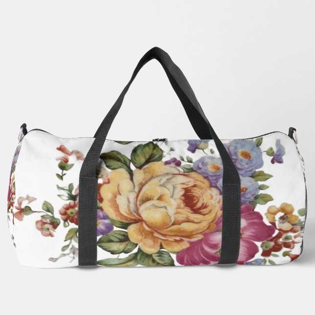 Bolso De Deporte Grande Floral Fantasy  (Anverso)
