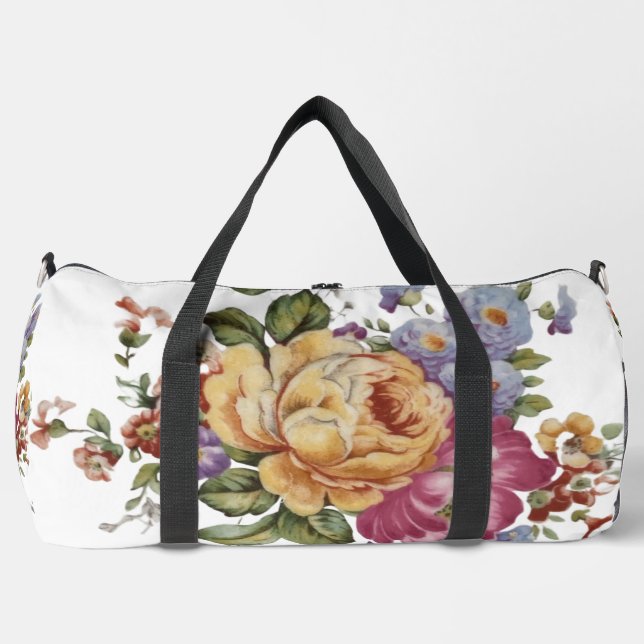 Bolso De Deporte Grande Floral Fantasy  (Anverso)