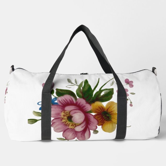 Bolso De Deporte Grande Floral Inspirado en Porcelana (Anverso)
