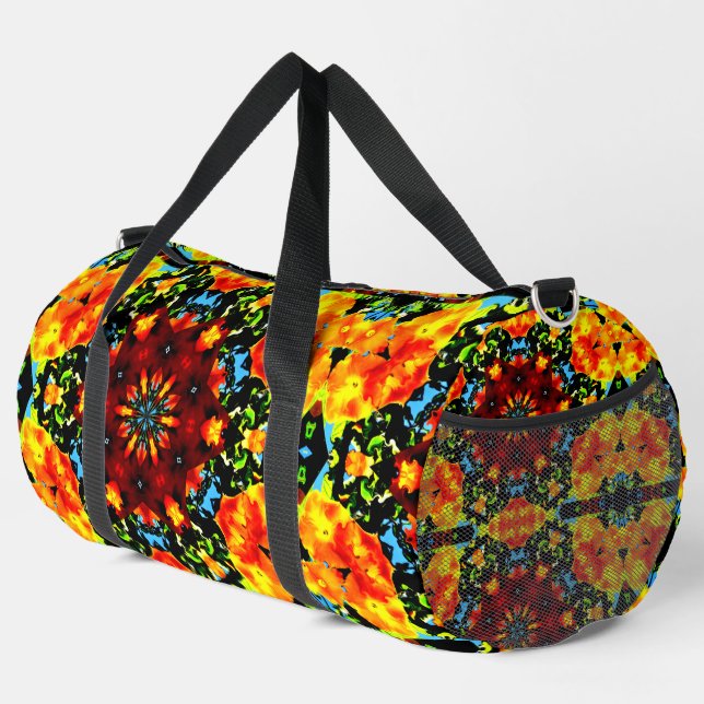 Bolso De Deporte Grande Floral Orange (Esquina derecha)