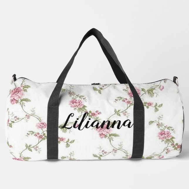 Bolso De Deporte Grande Floral personalizada (Anverso)