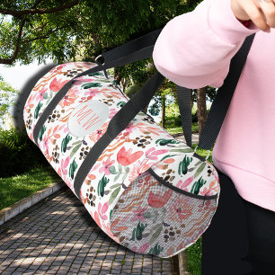 Bolso De Deporte Grande Floral rosa monogramado grande