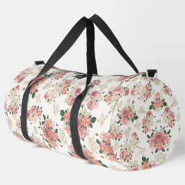 Bolso De Deporte Grande Floral vintage sobre blanco