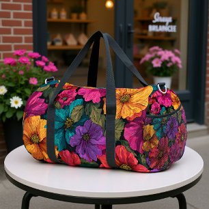 Bolso De Deporte Grande Florecimiento floral vibrante
