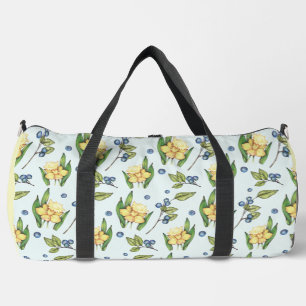 Bolso De Deporte Grande Flores amarillas y arándanos