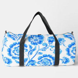 Bolso De Deporte Grande Flores azules