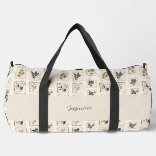Bolso De Deporte Grande Flores Botánicas Prensadas Florales Art Nouveau Be