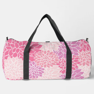 Bolso De Deporte Grande Flores De Dahlia, Patrón De Flores, Dahlia Rosa