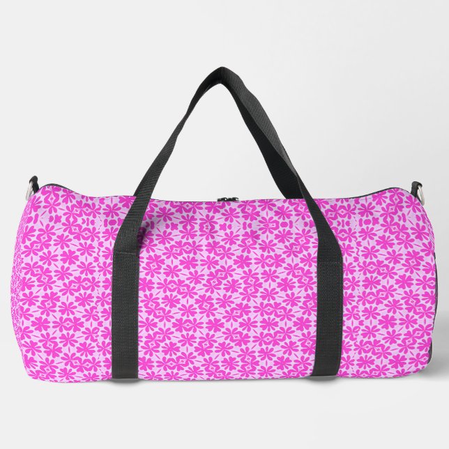 Bolso De Deporte Grande Flores de Fuchsia (Anverso)