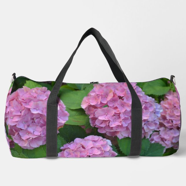 Bolso De Deporte Grande Flores de hortensia hidrangea rosada (Anverso)
