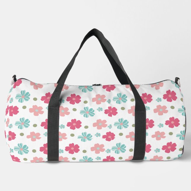 Bolso De Deporte Grande Flores de primavera geométricas dulces (Anverso)