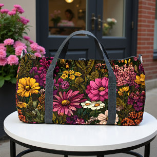Bolso De Deporte Grande Flores de Romance Oscuro en Flor