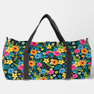Bolso De Deporte Grande Flores Ditsy Vibrantes Diseño de Patrón Floral-437