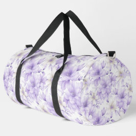 Bolso De Deporte Grande Flores moradas de color de agua delgada