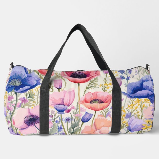 Bolso De Deporte Grande Flores silvestres acuáticas (Anverso)