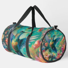 Bolso De Deporte Grande Flores tropicales de colibrí