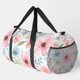 Bolso De Deporte Grande Flores y follaje acuarelas