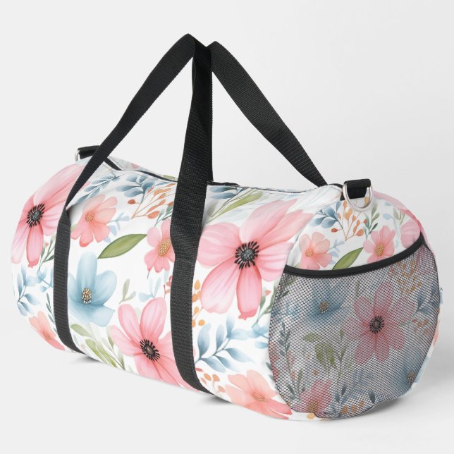 Bolso De Deporte Grande Flores y follaje acuarelas (Esquina derecha)