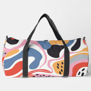 Bolso De Deporte Grande Formas orgánicas abstractas coloridas patrón moder