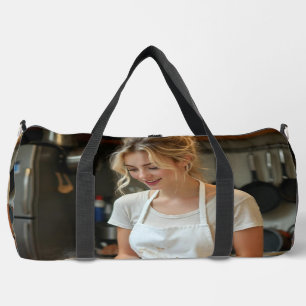 Bolso De Deporte Grande Foto de Cocinar Panqueques Personalizable