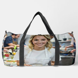 Bolso De Deporte Grande Foto de Cocinar Tocino Personalizable