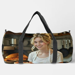 Bolso De Deporte Grande Foto de comer pizza personalizar