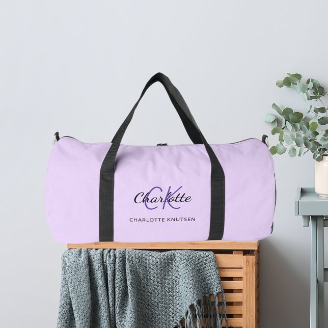 Bolso De Deporte Grande Fragmentos de monograma violeta de Lavender nombre (Subido por el creador)