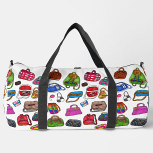 Bolso De Deporte Grande Fun Cute Ilustrado Patrón de Depósito Amo Arte