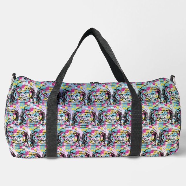 Bolso De Deporte Grande Gata Astronauta (Anverso)