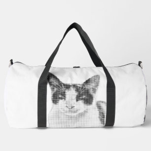Bolso De Deporte Grande Gato Calico Cómic Semitono