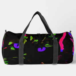 Bolso De Deporte Grande Gato negro neón con ojos brillantes