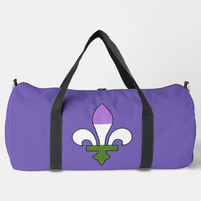 Bolso De Deporte Grande Genderqueer pride fleur-de-lis  (Anverso)