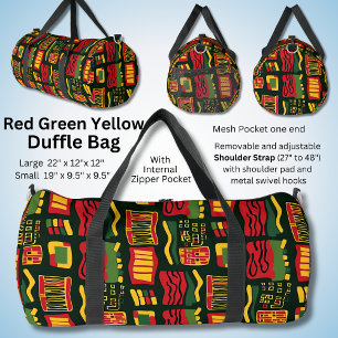 Bolso De Deporte Grande Geométrico de abstrato negro amarillo verde rojo