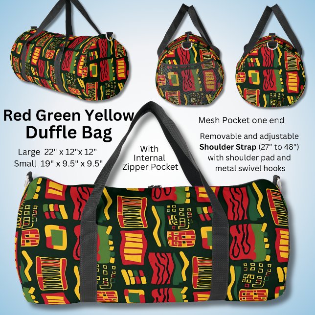 Bolso De Deporte Grande Geométrico de abstrato negro amarillo verde rojo (Subido por el creador)