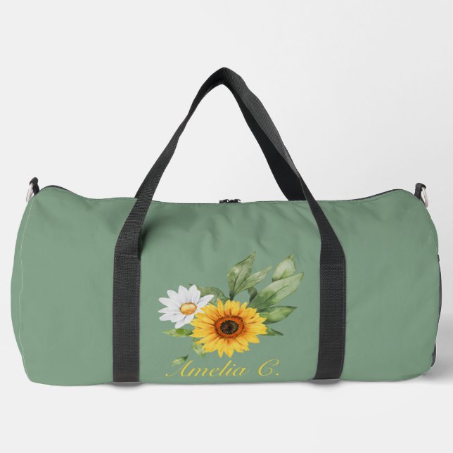 Bolso De Deporte Grande Girasol y margarita (Anverso)