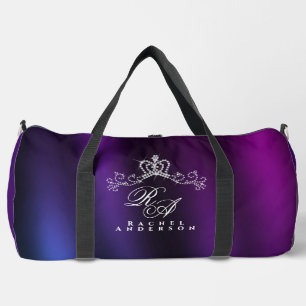 Bolso De Deporte Grande Glittering Crown Monograma Azul morado