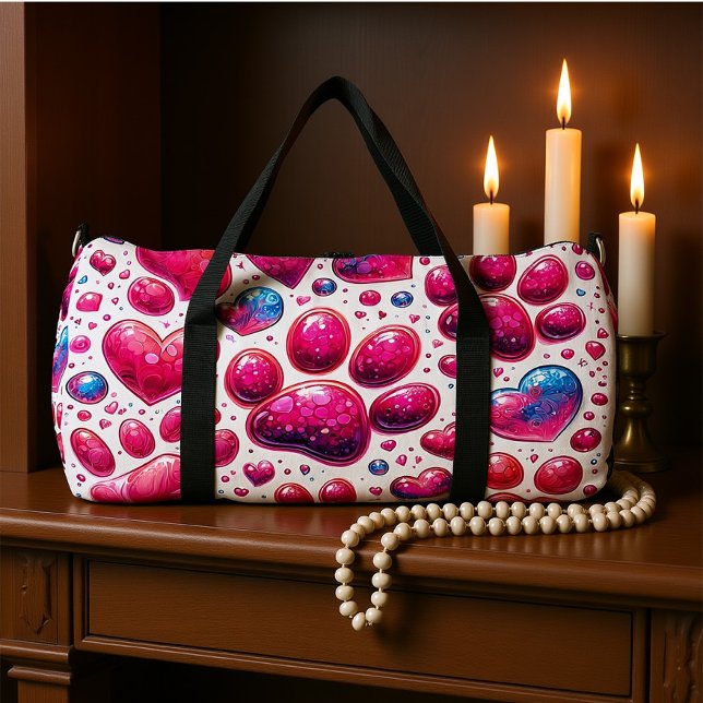 Bolso De Deporte Grande Glossy Heart Bubble Pattern Travel (Subido por el creador)