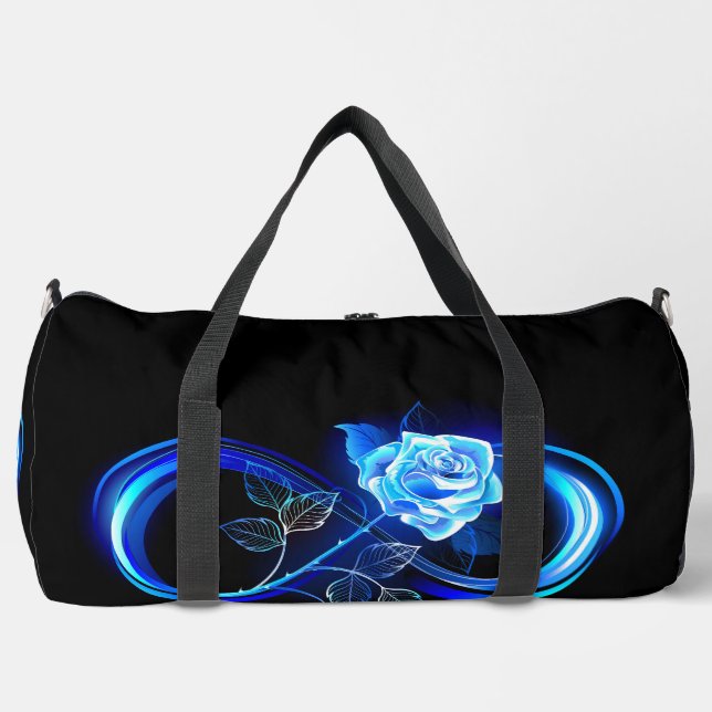 Bolso De Deporte Grande Glowing infinity with blue rose (Anverso)