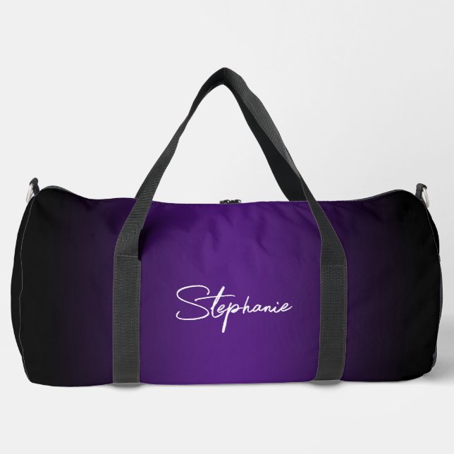 Bolso De Deporte Grande Gradiente de púrpura real con borde negro (Anverso)