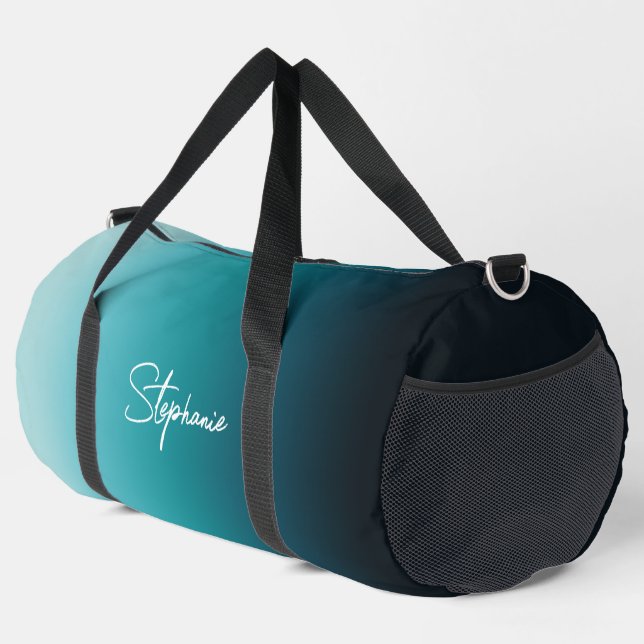 Bolso De Deporte Grande Gradiente de turquesa junto al mar (Esquina derecha)