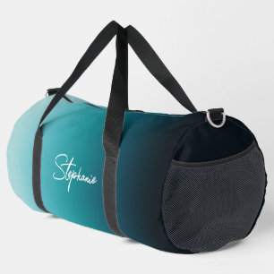 Bolso De Deporte Grande Gradiente Verde azulado costero