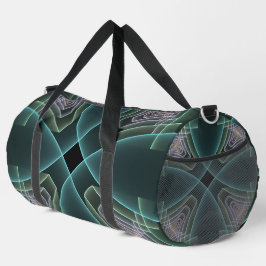 Bolso De Deporte Grande Gráfico de arte fractal geométrico Verde azulado m