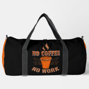Bolso De Deporte Grande Gráfico Sin Café Sin Trabajo