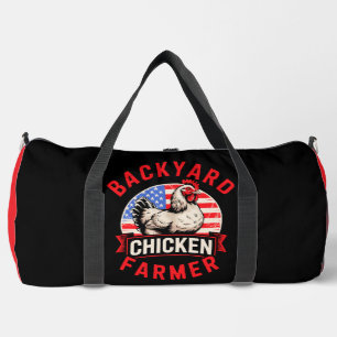 Bolso De Deporte Grande Granjero Patriótico de Pollos de Corral 