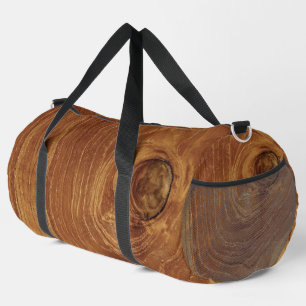 Bolso De Deporte Grande Grano de Madera Rústica de Teca Marrón Patrón de l