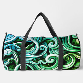 Bolso De Deporte Grande Green Energy Swirls
