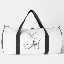 Bolso De Deporte Grande Green Love Birds Personalized Gym Duffel Bag