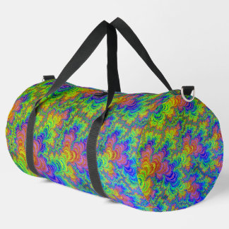 Bolso De Deporte Grande Groovy colorido Boho Hippie Trippy Rainbow Fractal