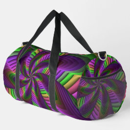 Bolso De Deporte Grande Groovy Energetic Colorful Neon Fractal